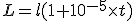 L=l(1+10^{-5} \times t)